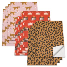 American Greetings Wrapping Paper Sheets with Gridlines, Leopard, Designed by Bouffants & Broken Hearts (12 Sheets, 30 in. x 20 in.)