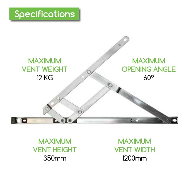 Genius® 8" (200mm) Retrofit UPVC Window Friction Stay Hinges Top