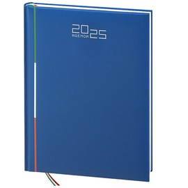 Pubblimania Agenda 2025 Weekly Planner, 17 x 24 cm, for Appointments, Office, Home and Work, Professional, Hardcover (Italian Blue)