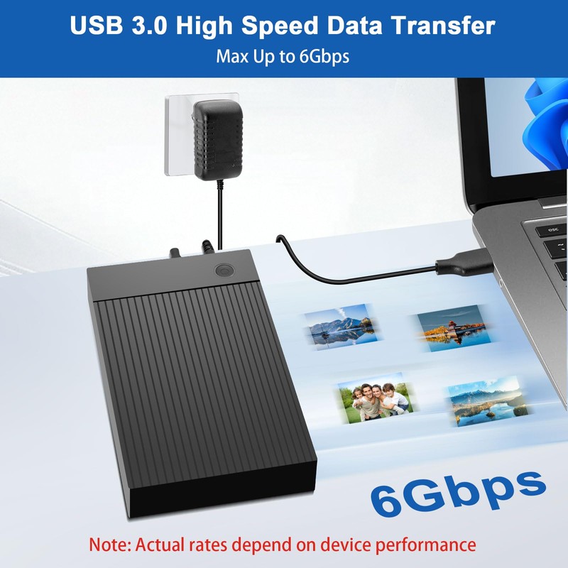 Gbformat 3.5 Hard Drive Enclosure, USB C/USB 3.0 SATA HDD