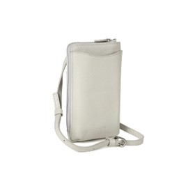 LASIEM Women's Smartphone Pochette Shoulder Bag Smartphone Pouch Crossbody Genuine Leather, white (off-white)