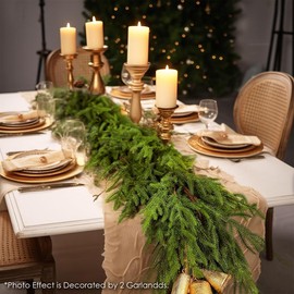 Real Touch Norfolk Pine Christmas Garland 70.8 Inch 6FT Perfect For Stairs Fireplace Patio Indoor Outdoor Decorations Ornaments Christmas,Christmas Decor 2025