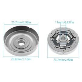 Atunee 3/8"-7T Clutch Drum Sprocket Rim Oil Pump Kit for Stihl 044 046 MS341 MS361 MS362 MS362C MS380 MS381 MS440 MS441 MS460 Chainsaw with Worm Gear Bearing E-clip Replace 11280071000 11351602050