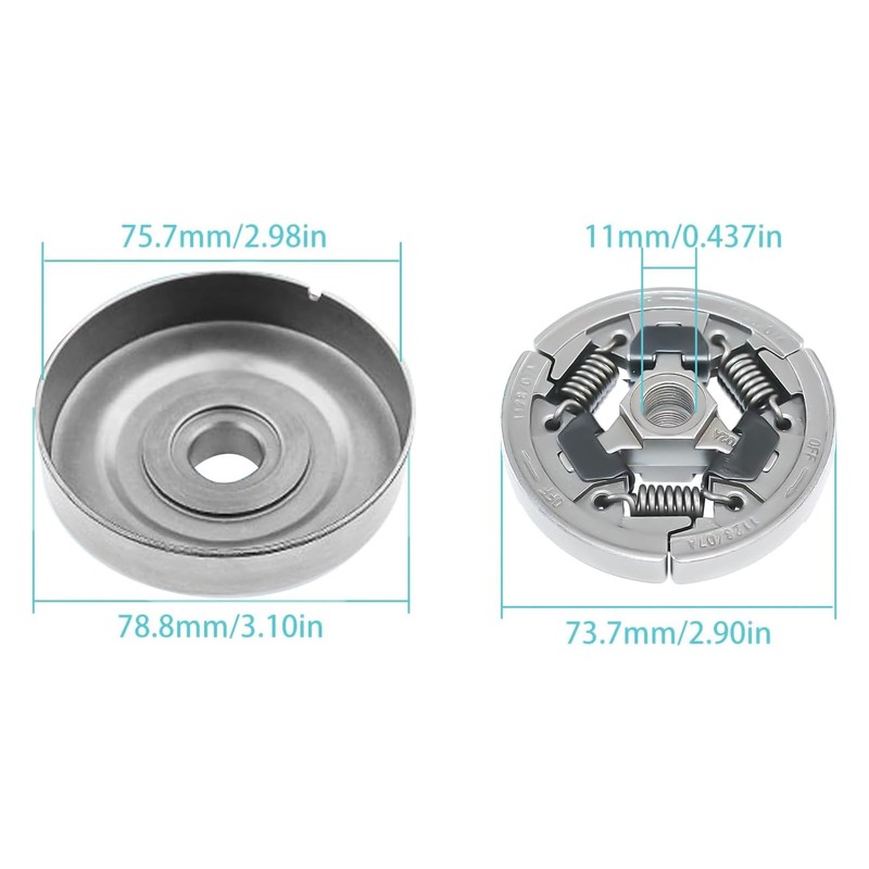 Atunee 3/8"-7T Clutch Drum Sprocket Rim Oil Pump Kit for