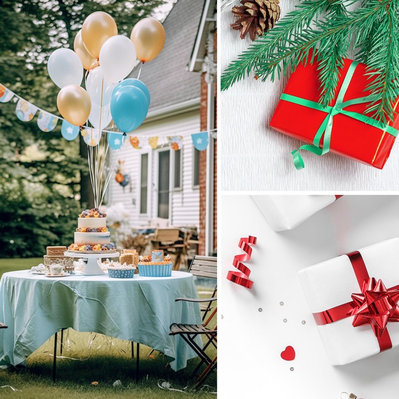 HONGCI 50m x 2 Rolls Shiny Gold Ribbon for Balloons