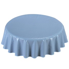Home Direct Oilcloth Tablecloth Washable Round 140 cm (Blue Grey)