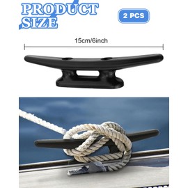 FUGLUS Pack of 2 mooring cleats made of high-quality nylon, mooring clamp, boat lamp, plastic clamp, nylon cleat, boat lamp kayak, receipt cleat, 153 mm