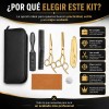 Tijeras Doradas De Barberia Y Kit 8 Pzas Cortar Cabello