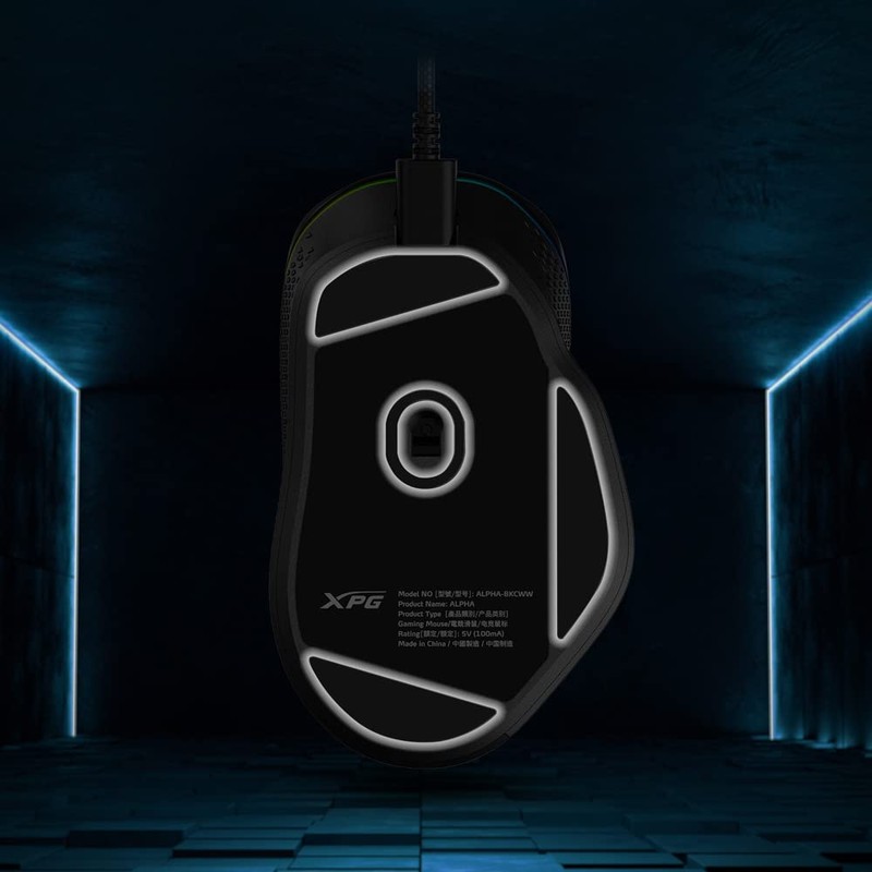 XPG Alpha Gaming-Maus, 16.000 DPI, 400 IPS, 6 programmierbare Tasten,