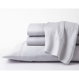 Pure Egyptian Twin-XL Size Cotton Bed Sheets Set 1000 Thread Count Bedding and Pillowcases – Egyptian Cotton Sheets Twin-XL Size Bed- Sateen Sheets -18" Inch Deep Pocket Twin-XL Sheets - Light Grey