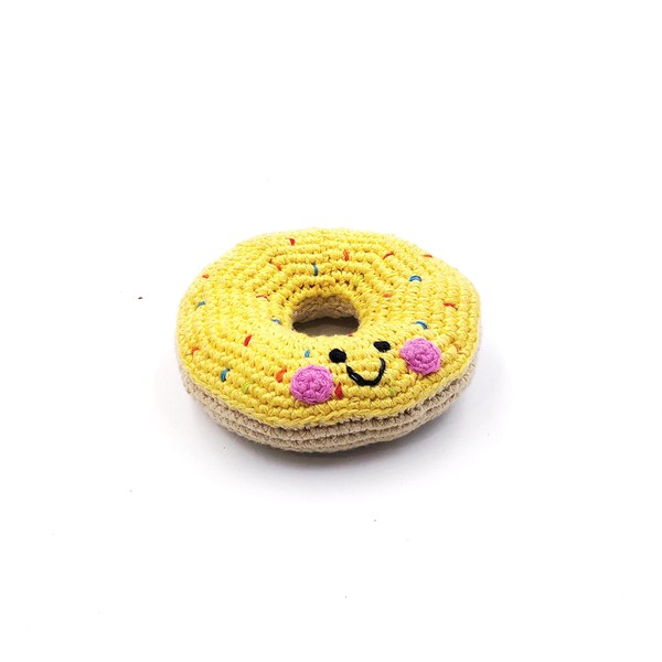 Pebble Friendly Doughnut Rattle - Yellow