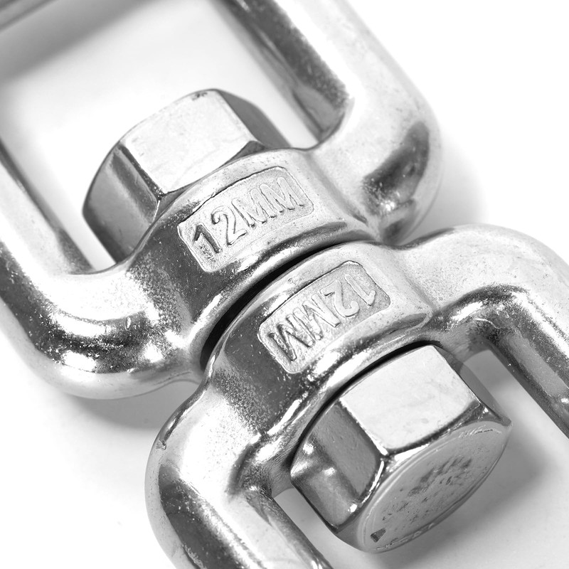 Ruimou 1Pcs 316 Stainless Steel Double Shackle Universal Swivel Ring