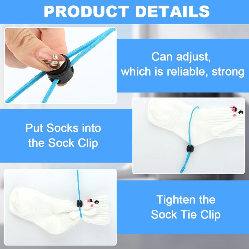 Sock Clips Locks Your Socks,Laundry Sock Holder and Tie Clips,Stocking