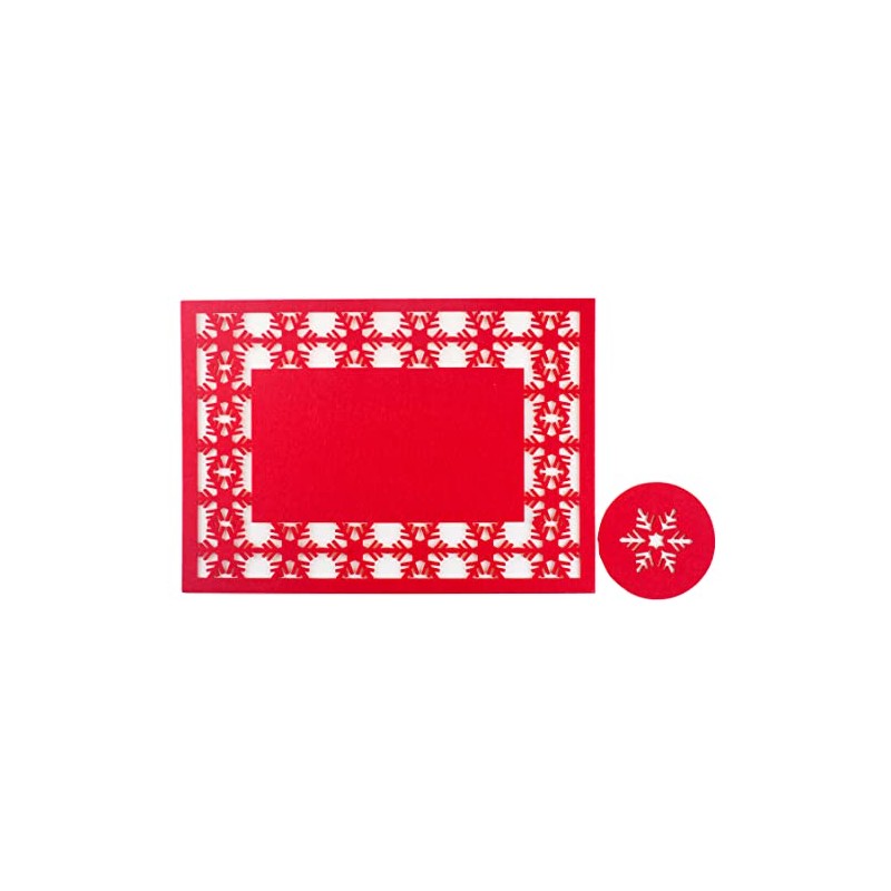 Blue Whale Gifts Red Felt Christmas Dinner Table 8 Snowflake