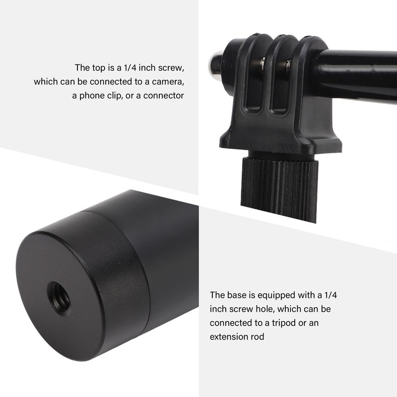 PULUZ Extended Invisible Selfie Stick with Screw Rod Adapter for