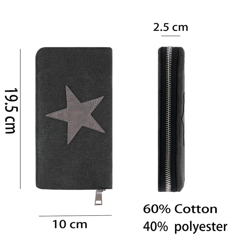 Gloop Wallet Purse with Star Pattern, yellow, Standard size, Classic