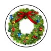 handmade 48 CHRISTMAS WREATH 2 ENVELOPE SEALS LABELS STICKERS 1.2"