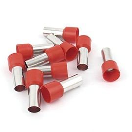 IIVVERR 10 Pcs Wire Crimp Connector Cord End Terminal Insulated Ferrule Red E25-16 4AWG 25mm2 (10 Unidades Cable Conector Crimpado Cable Extremo Terminal Aislante Férula Rojo E25-16 4AWG 25mm2