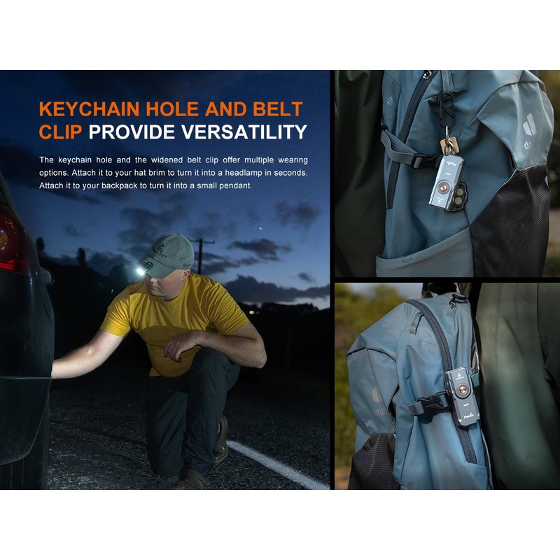 Fenix E06R 700 Lumen 3-in-1 EDC Keychain Flashlight, USB-C Rechargeable,