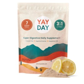 Nighttime Prebiotic Fiber Powder with Digestive Enzymes & Magnesium Glycinate for Sleep | Gut Health Supplement for Women & Men - Digestion Support, Bloating Relief - Citrus, 7 Servings