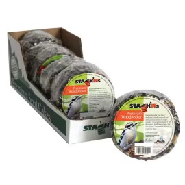 Heath (Case of 6) Stackable Round Wild Bird Seed Cakes, Woodpecker Blend