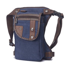 Hebetag Canvas Waist Pack Multi-Pocket Drop Leg Bag for Men Women Motorcycle Bike Travel Outdoor Tactical Hiking Climbing Cycling Thigh Packs Fanny Pouch