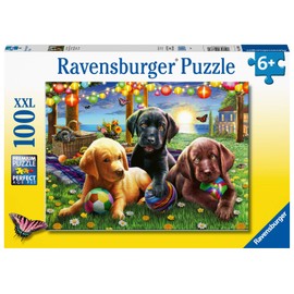 Ravensburger 12886 Puppy Picnic 100 Piece Puzzle for Kids - Every Piece is Unique, Pieces Fit Together Perfectly
