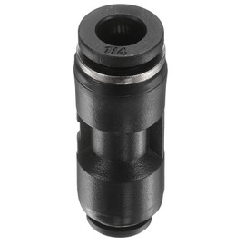 sourcing map Push to Connect Fittings 1/4" OD x 5/32" OD Straight Pneumatic Connector Zinc Alloy Quick Connect Union Two-Way Fittings for Semi Truck Trailers Air Brake System, Black