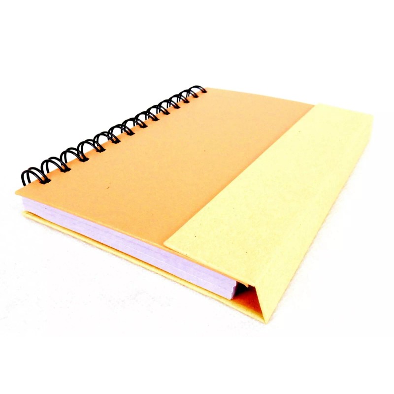 Sweda Recycled Foldover Notebook & Pen, Wire Bound, 5" x