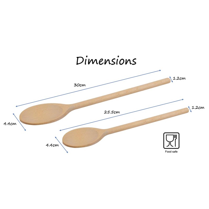 Premium 5-Piece Wooden Spoon Set. Kitchen Essentials - Oval Wood