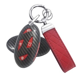 ATFIGII Key Case Compatible with Hyundai Kona Sonata Ioniq 6 Elantra 2024 2025 Santa Fe Tuscon ABS Car Key Case, 7 Keys B Red