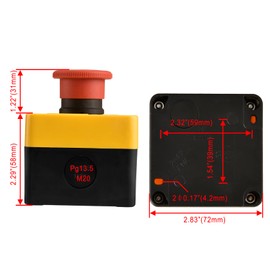 Heschen Heschen Red Sign Emergency Stop Switch Push Button Switch 660V 10A with Box (1)