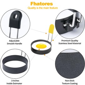 Large Egg Rings Molds 3 Inch 2 Packs - Griddle Egg Rings Stainless Steel Egg Cooking Rings,Perfect for Frying Eggs and Omelette Sandwiches