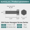 SUNXULIMI 1/4-20 x 1-1/4" Bolts and Nuts Hex Head Bolts
