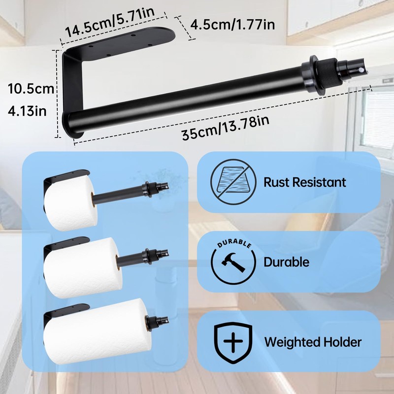 Camper Paper Towel Holder with Spray Bottle,Space-Saving Stainless Steel RV
