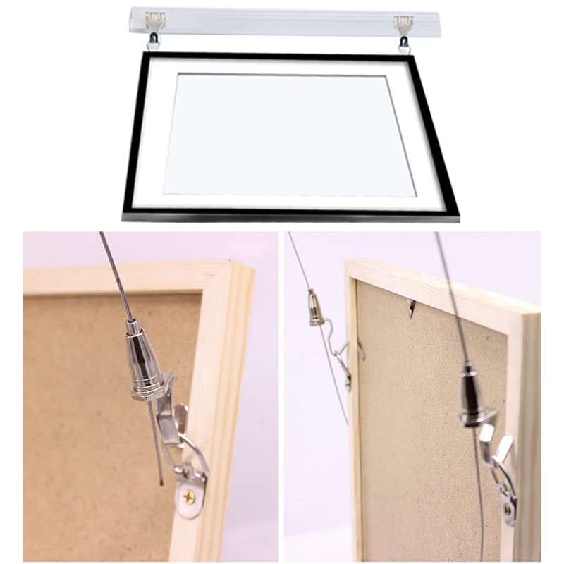Adjustable Picture Hanging Wire Kit, 4.9ft (1.5m) Picture Rail Hanging