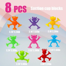 Saugnapf Spielzeug Baby, 8 Stück Niedlicher Bär Saugnapf Kinder Badewannenspielzeug, Montessorispielzeug ab 2 Jahr, Autismus Sensorik Bausteine Spielzeug für 2 3 4 5 6 7 8 Jahre