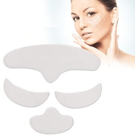 Lifting Facial Parche Parche de silicona antiarrugas de 4 piezas, parche de mentón lavable para la frente ojos cara alisado estiramiento de la piel fa