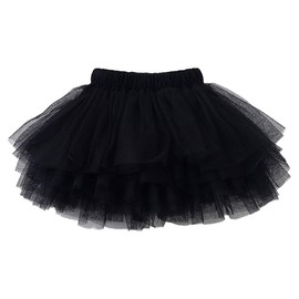 Colorful Childhood Baby Girls Tutu Skirt Toddler 6 Layered Tulle Tutus 1-8T Black Size 2-3T