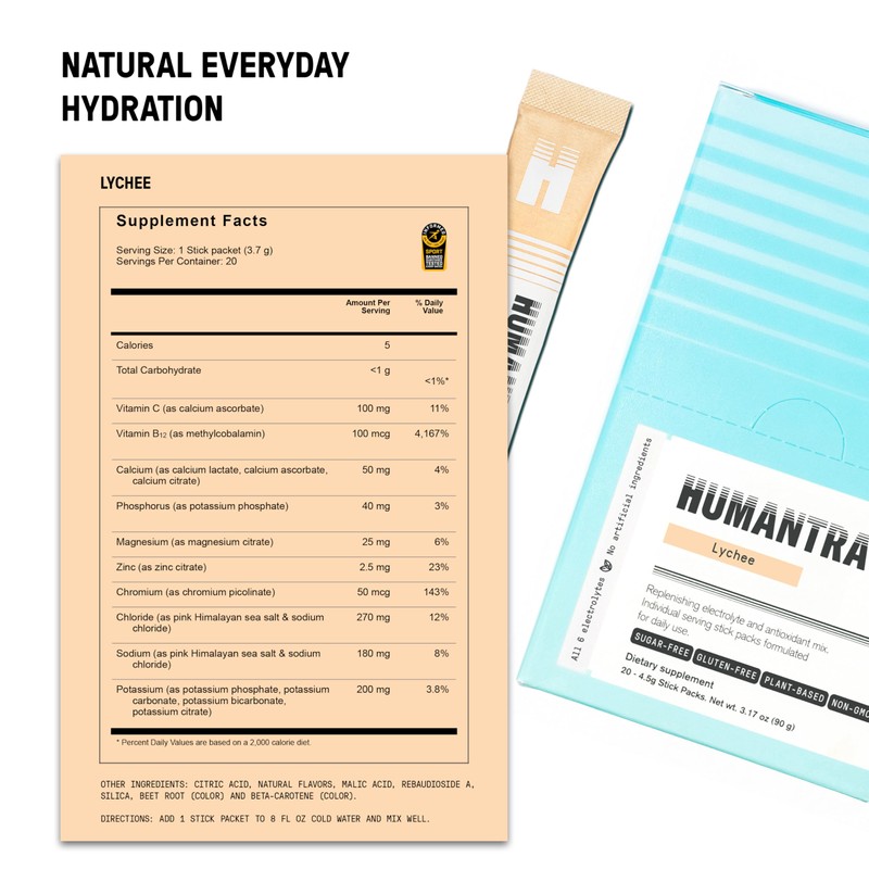 Humantra Hydration Packets | Zero Calorie, Zero Sugar Electrolyte Hydration