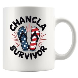 Panvola Chancla Survivor Puerto Rican Funny Puerto Rican Gifts For Men Women Puerto Rico Flag Puerto Rico Gifts Spanish Novelty Drinkware Ceramic Mug 11 oz White