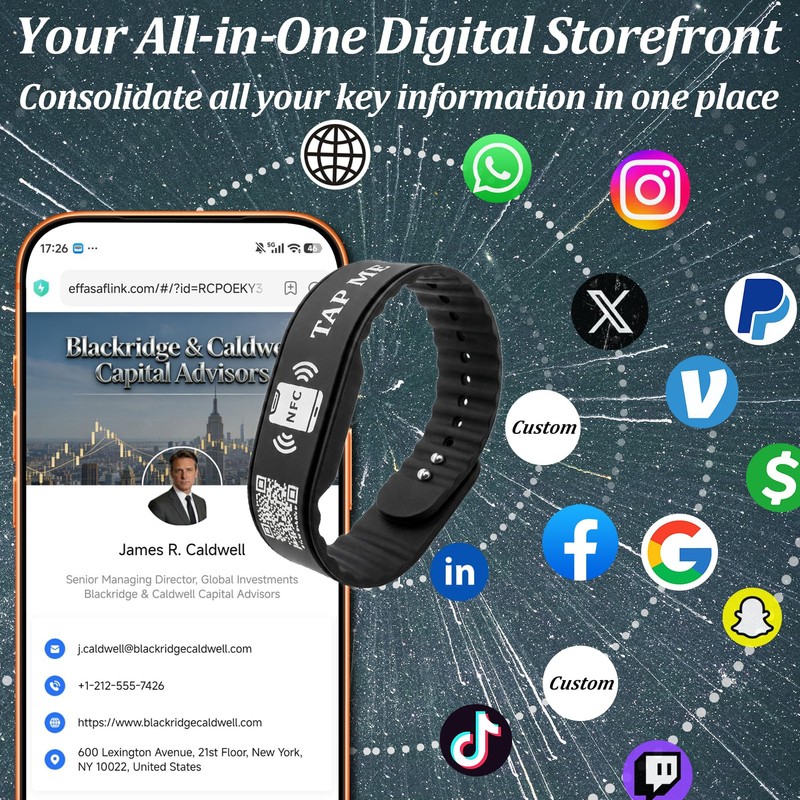 NFC Digital Business Card Wristband – Tap to Share Contact