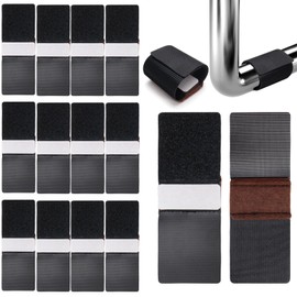 Realand 16pcs Felt Chair Leg Floor Protectors with Hook and Loop for Sled Chairs, Wrap-Around Felt Pads for Chairs Feet Covers, Chair Leg Protectors for Hardwood Floors, 2×5.7in