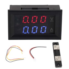 QANYEGN Voltage Current Meter, Digital Voltmeter Ammeter Volt, Tester Amp Detector, LED Amperage Monitor Gaugess DC0‑100V (10A) (50A with Diverter)