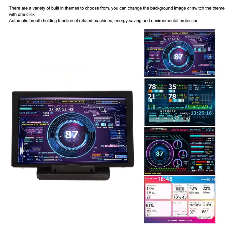 5in Computer Temp Monitor IPS USB Mini Screen PC Sensor