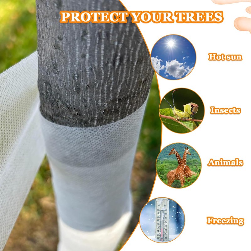 HUAREW 100ft Breathable Tree Trunk Bandage Cover, Tree Protector Wrap