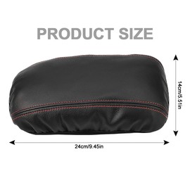 JSCARLIFE Car Centre Console Armrest Cover for T-oyota Corolla 2022 2023 2024, Leather Centre Console Arm Cushion Cover (Red Stitches)