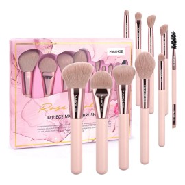 Set De 10 Brochas Maquillaje Profesional Con Caja De Color Estilo 1