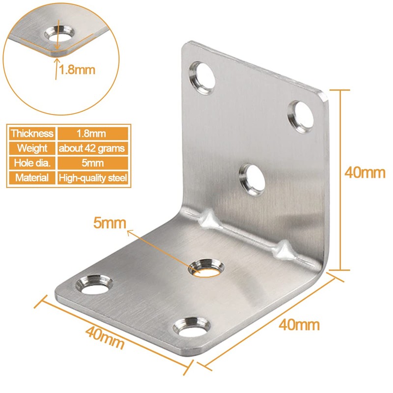 AYSUM Corner Bracket, 20 Pack Heavy Duty Iron Angle Brace,