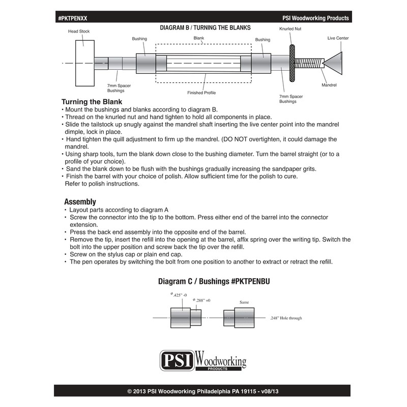 Penn State Industries PKTPENSS Tec-Pen Bolt Action Ballpoint Pen Kit